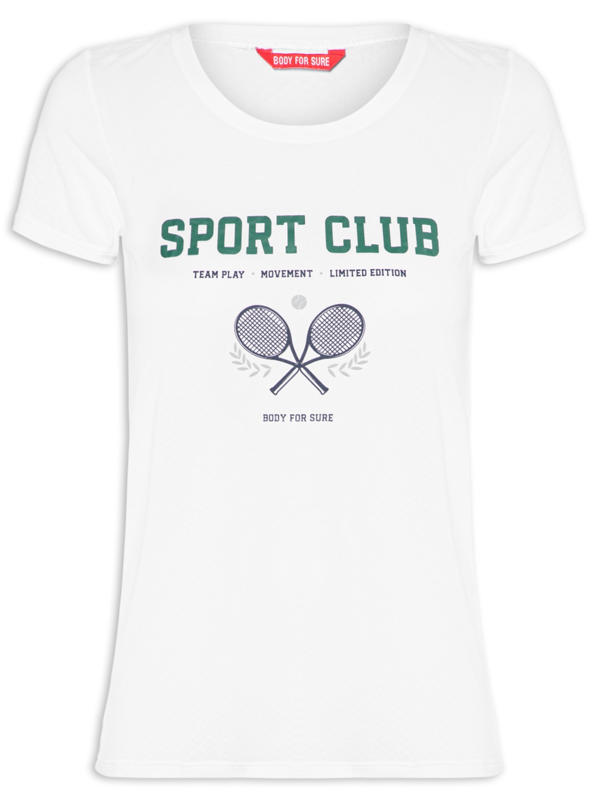 Camiseta Feminina Manga Curta Branco Body For Sure