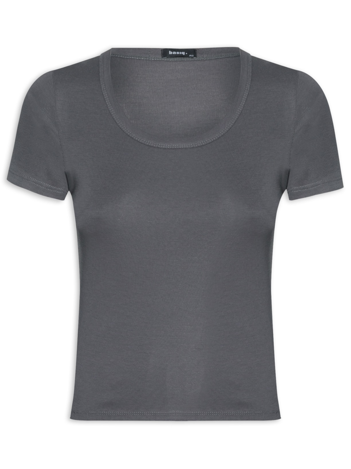 Camiseta Feminina Manga Curta - Cinza