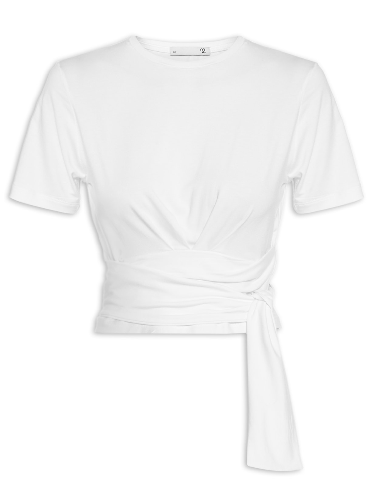 Camiseta Feminina Manga Curta Em Malha - Branco