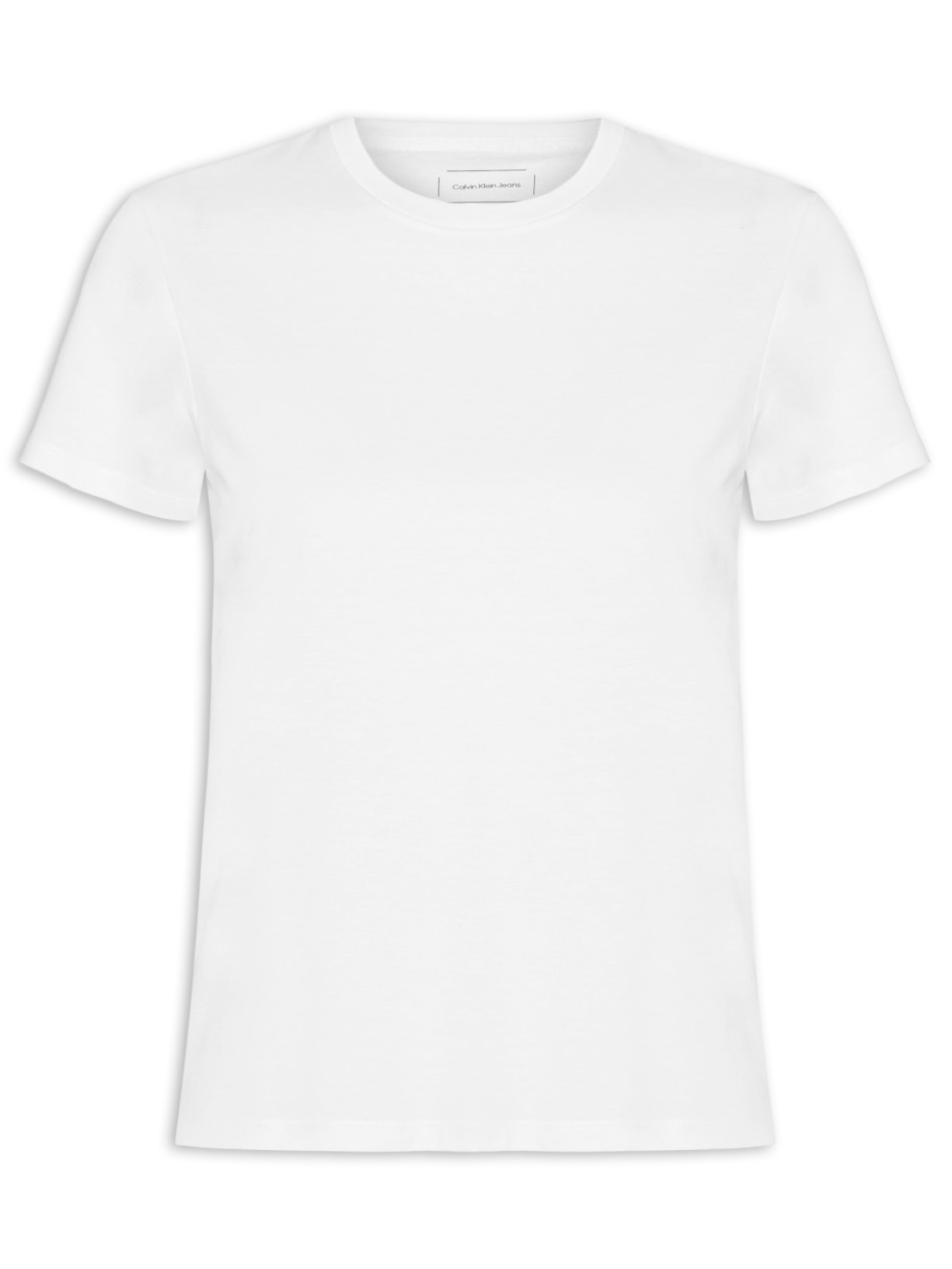 Camiseta Feminina Manga Curta Essentials Branco Calvin Klein Jeans