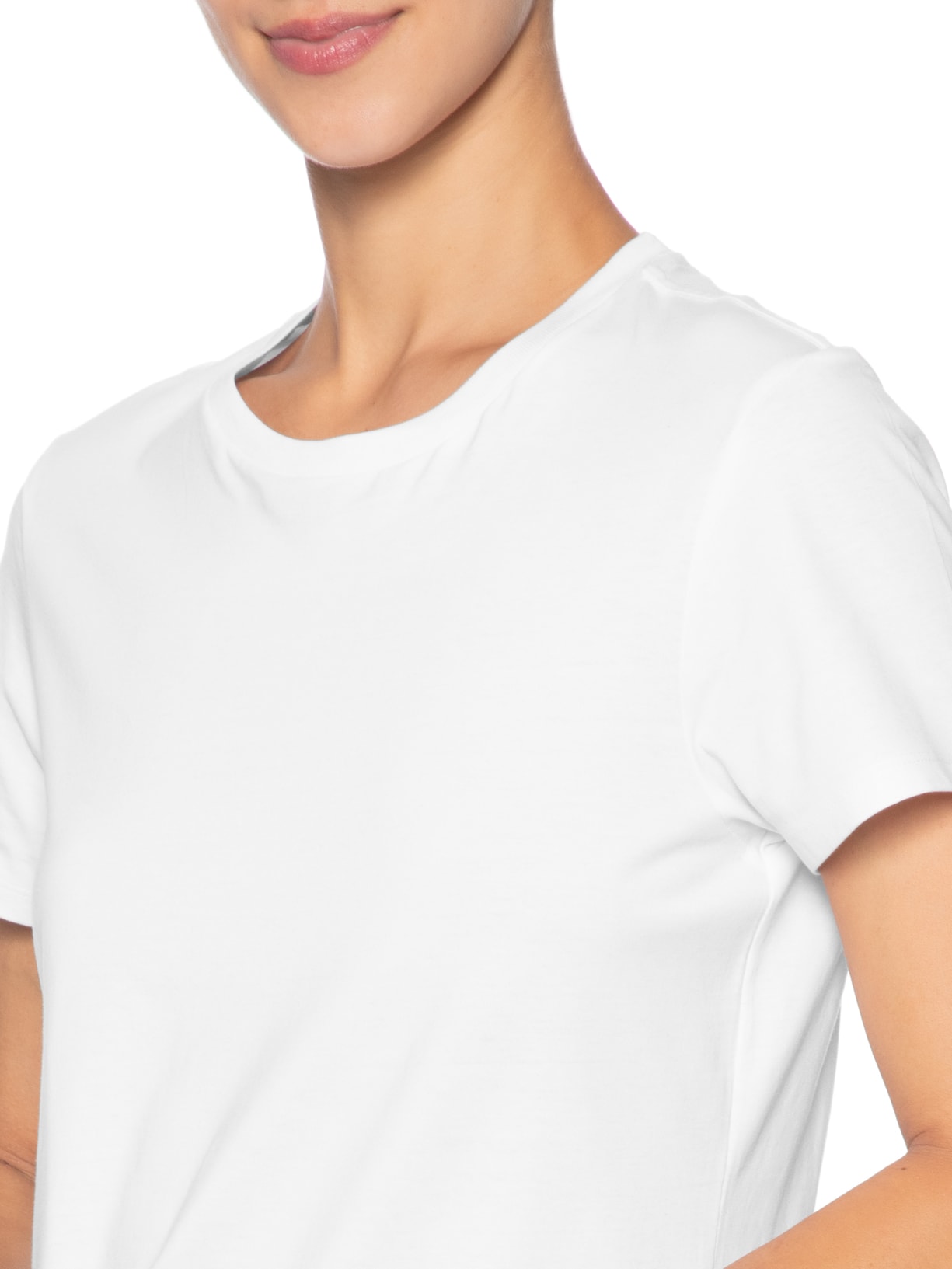 Camiseta Feminina Manga Curta Essentials Branco Calvin Klein Jeans