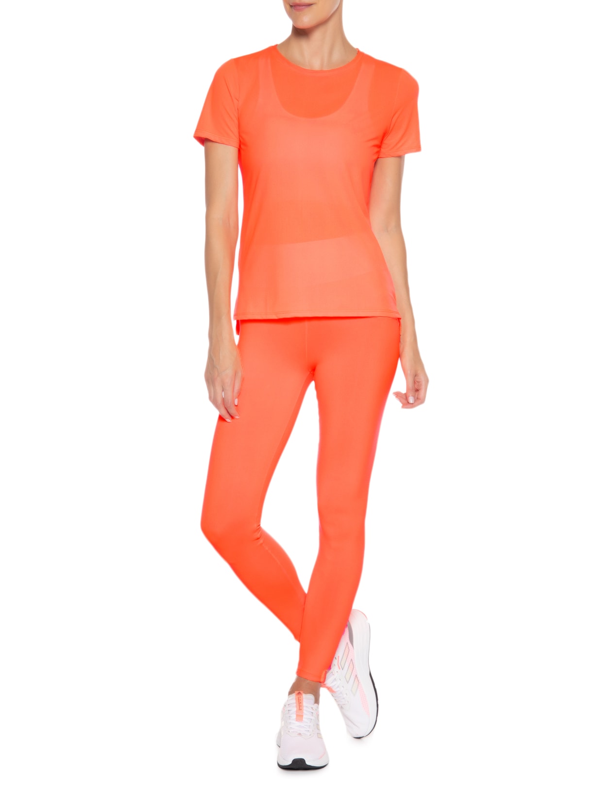 Camiseta Feminina Manga Curta Laranja Body For Sure