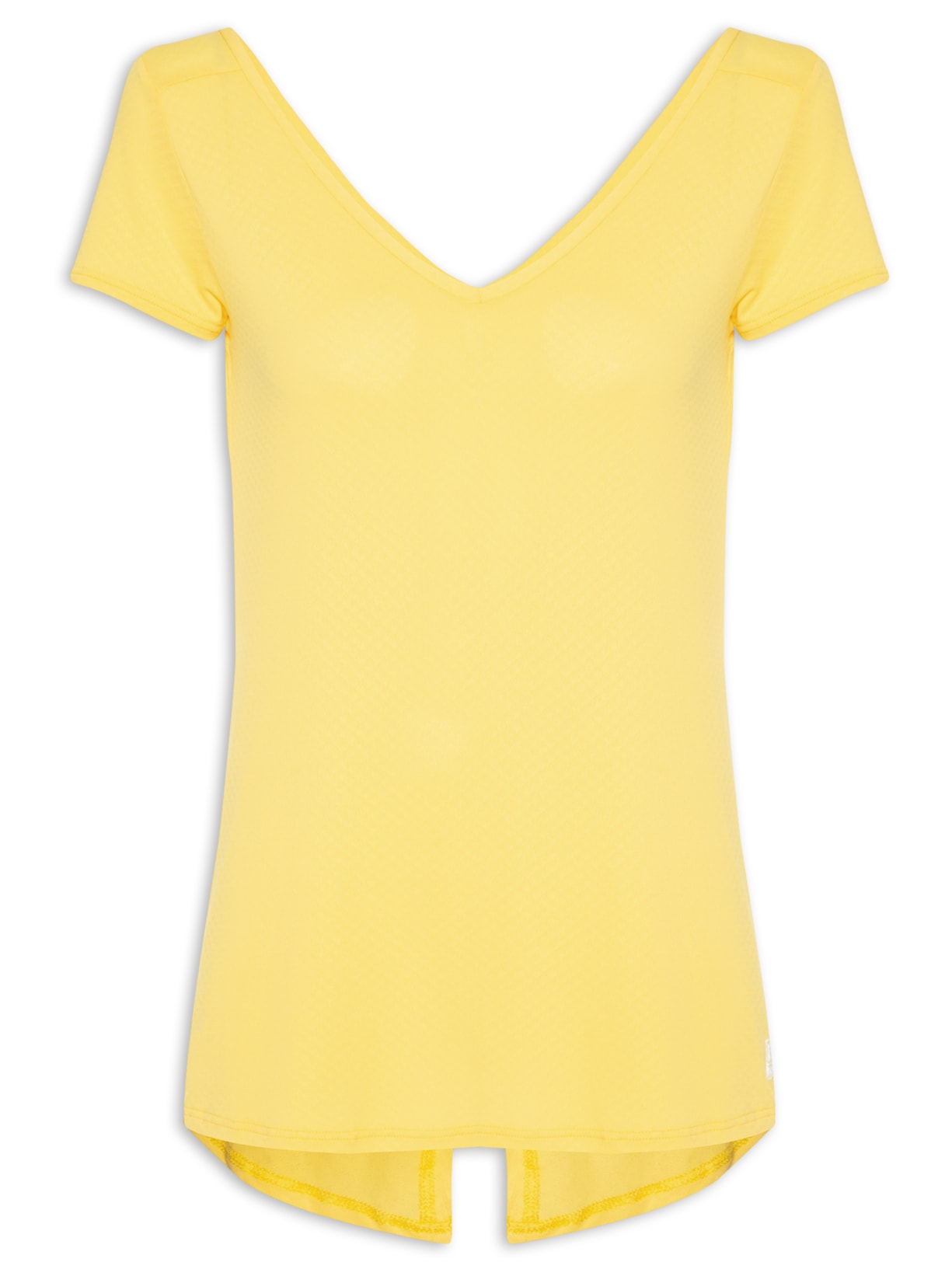 Camiseta Feminina Manga Curta Lisa - Amarelo