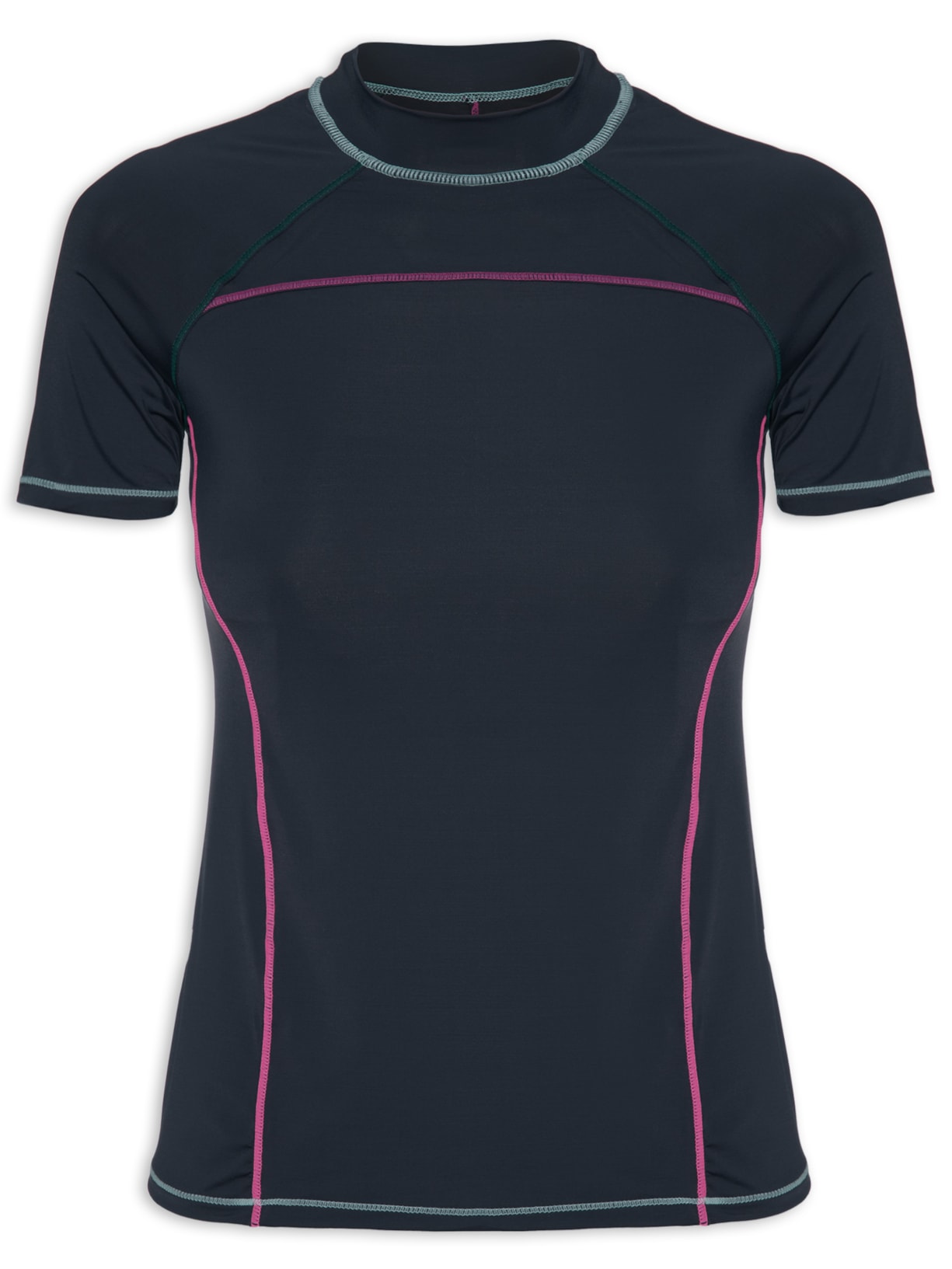 Camiseta Feminina Manga Curta Lisa - Azul