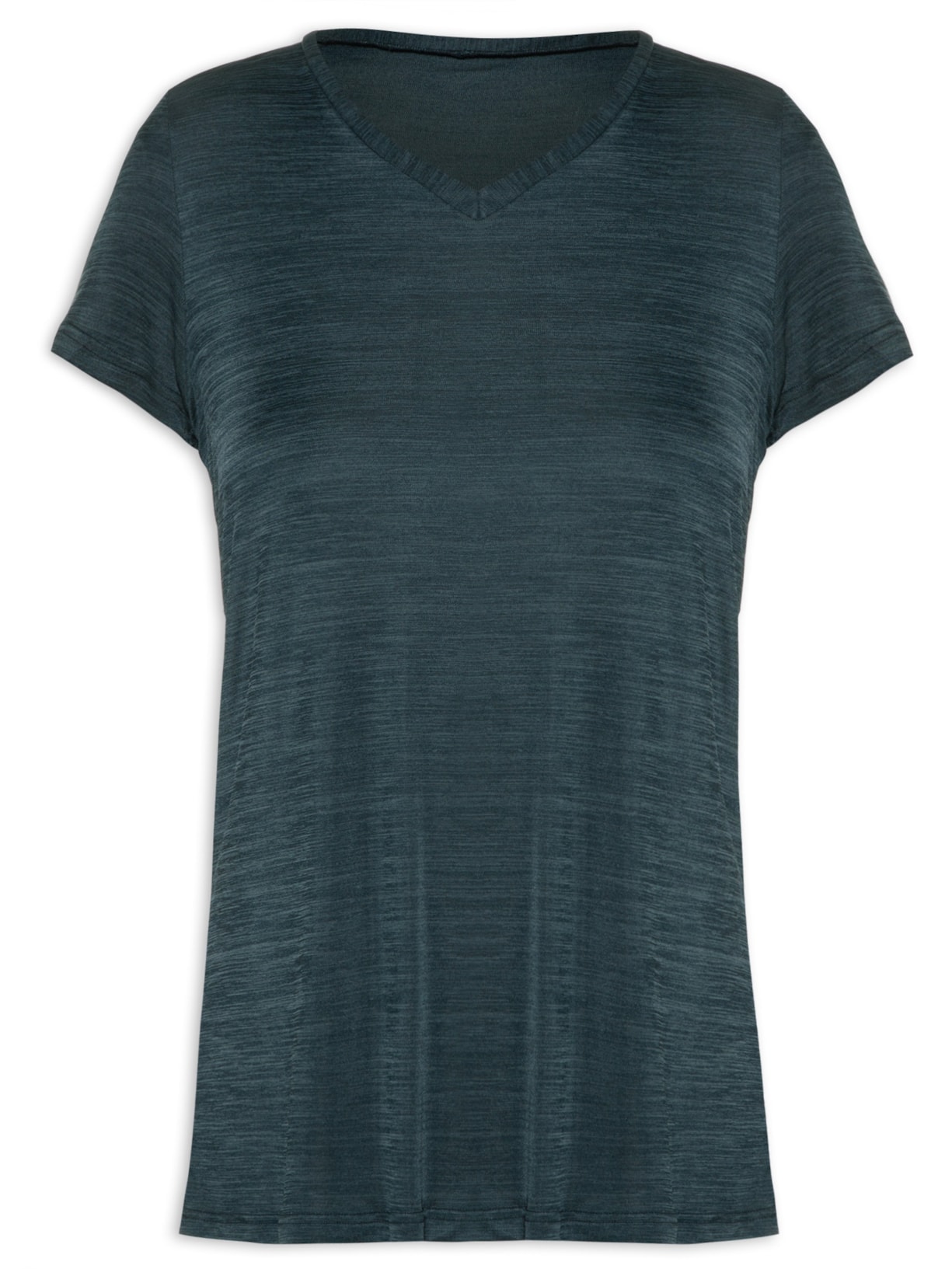 Camiseta Feminina Manga Curta Lisa - Azul