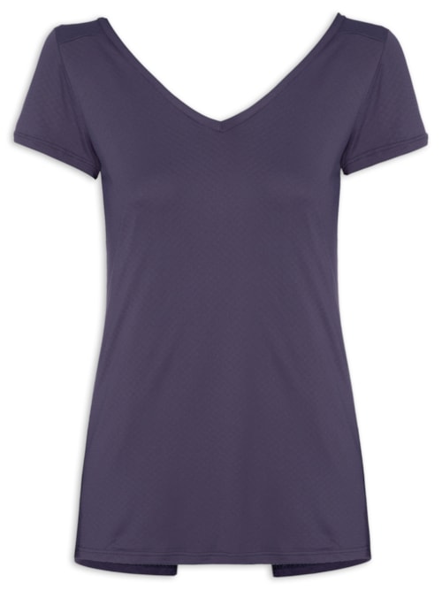 Camiseta Feminina Manga Curta Lisa - Azul