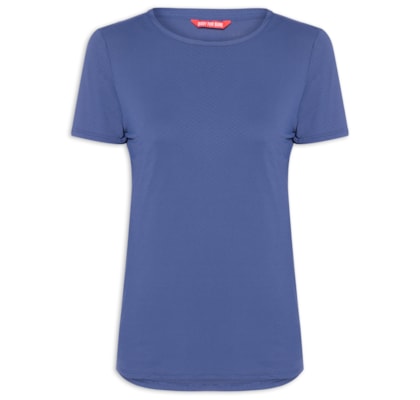 Camiseta Feminina Manga Curta Lisa - Azul