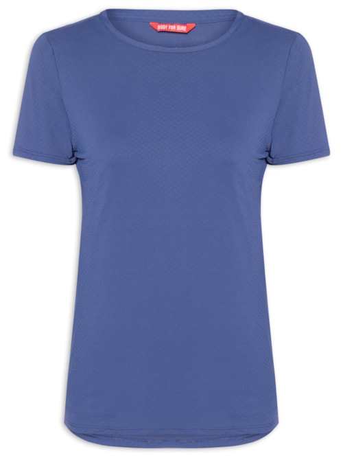 Camiseta Feminina Manga Curta Lisa - Azul