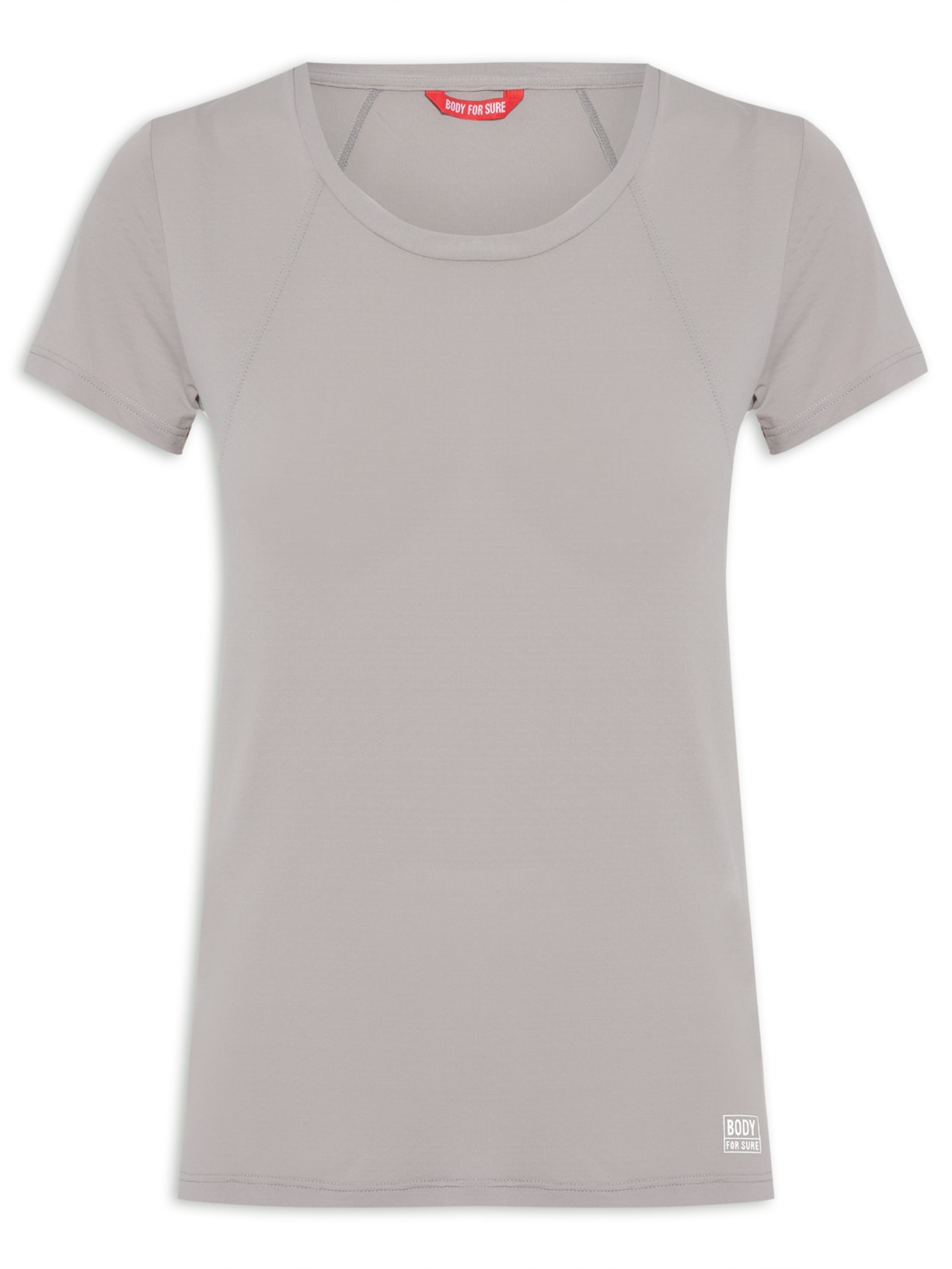 Camiseta Feminina Manga Curta Lisa - Cinza