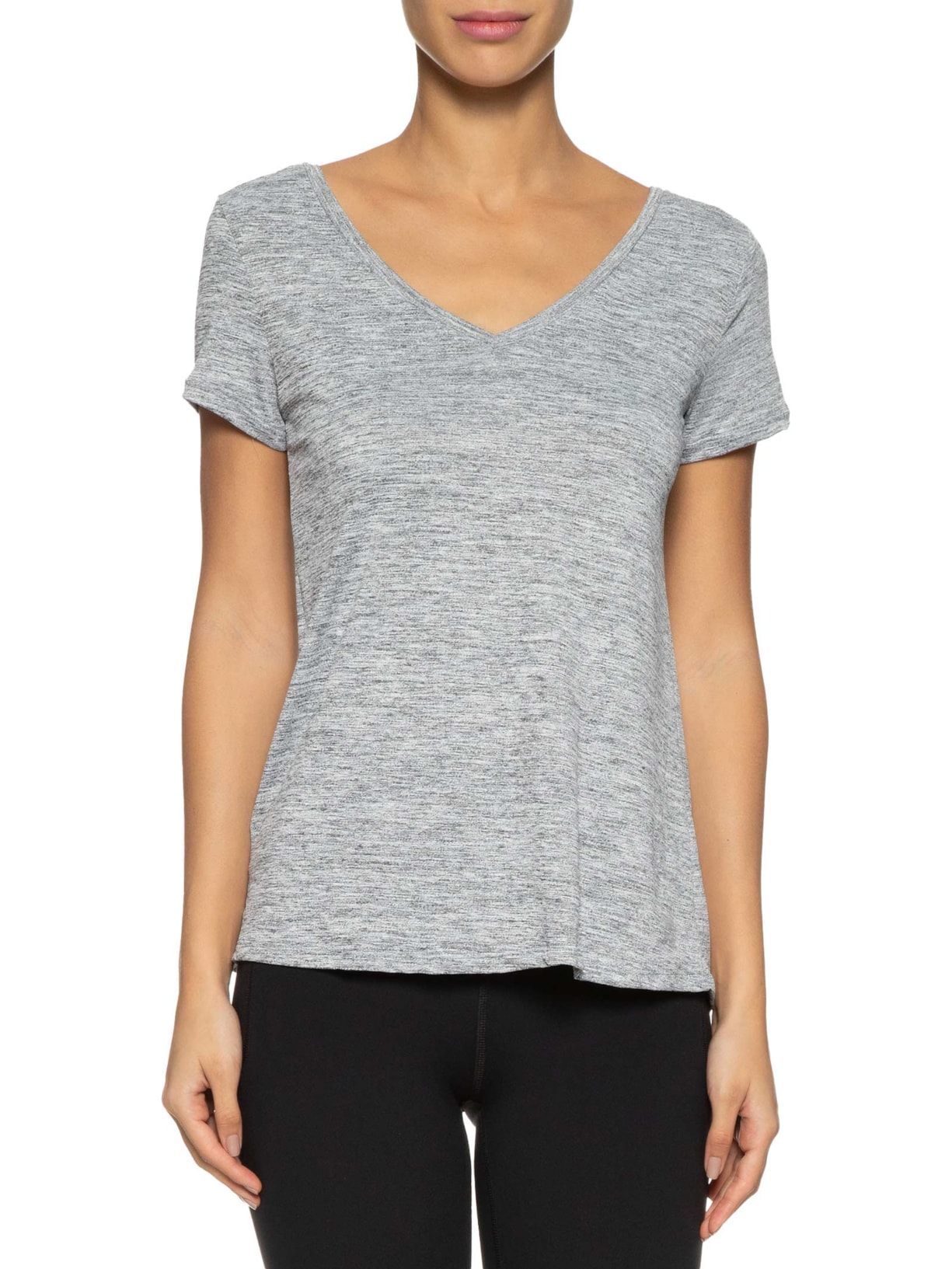 Camiseta Feminina Manga Curta Lisa Cinza  Body For Sure