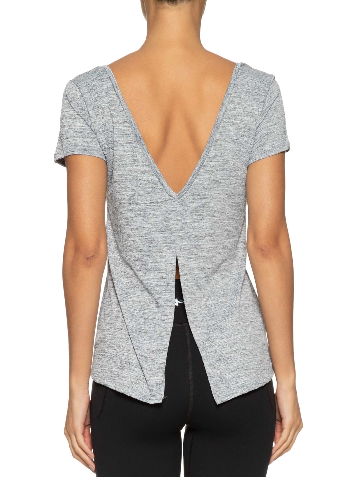 Camiseta Feminina Manga Curta Lisa Cinza  Body For Sure