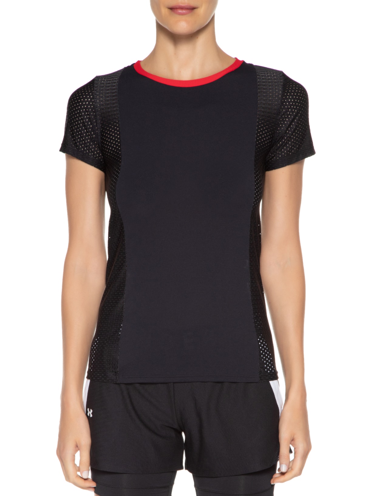 Camiseta Feminina Manga Curta Lisa Funny Preto Body For Sure