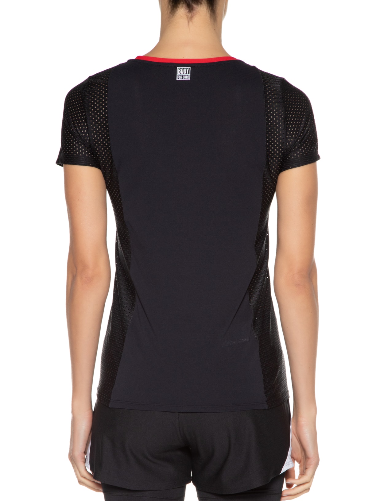 Camiseta Feminina Manga Curta Lisa Funny Preto Body For Sure