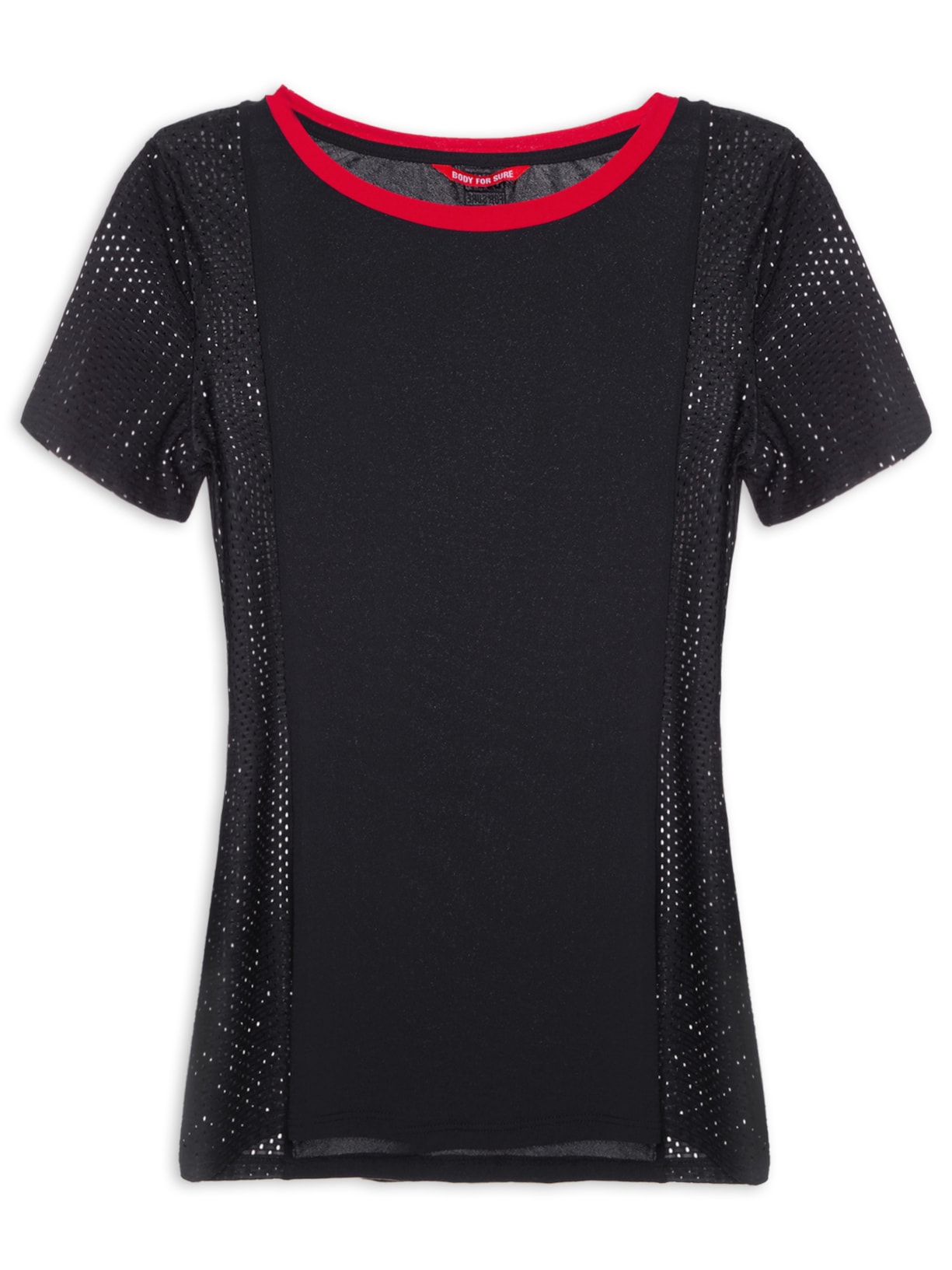 Camiseta Feminina Manga Curta Lisa Funny Preto Body For Sure