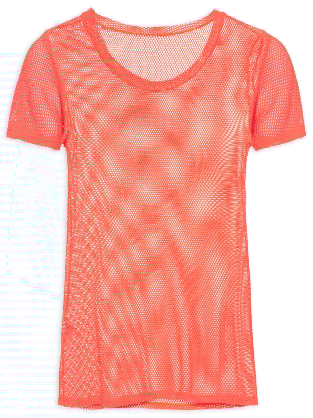 Camiseta Feminina Manga Curta Lisa - Laranja