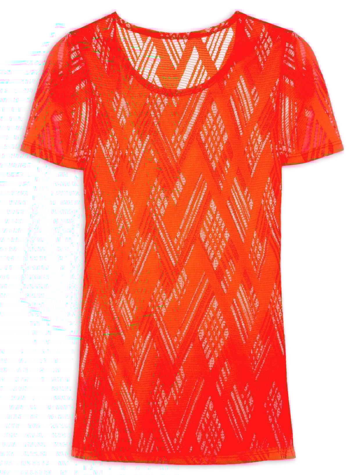 Camiseta Feminina Manga Curta Lisa - Laranja