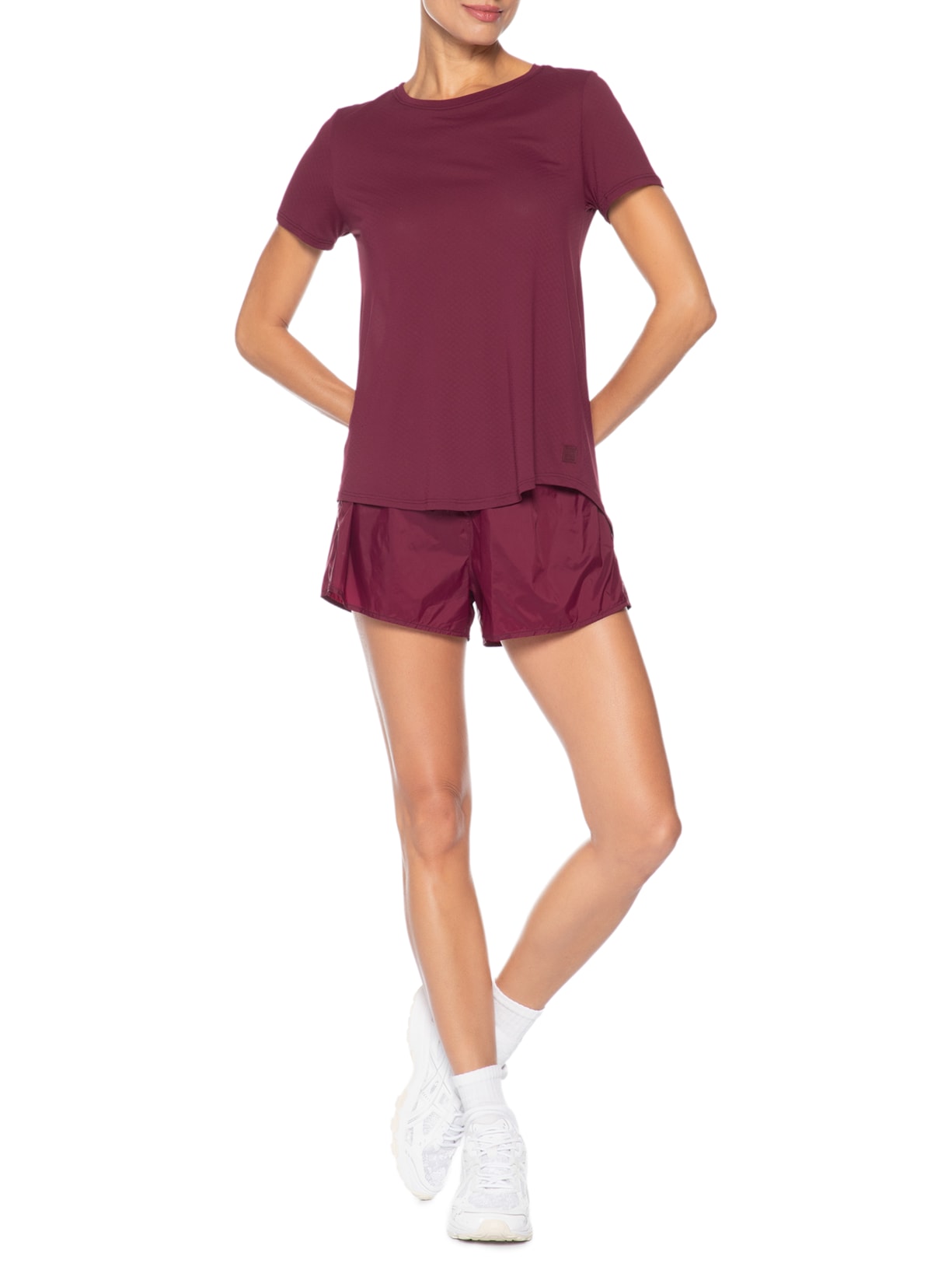 Camiseta Feminina Manga Curta Lisa New Tops Roxo Body For Sure