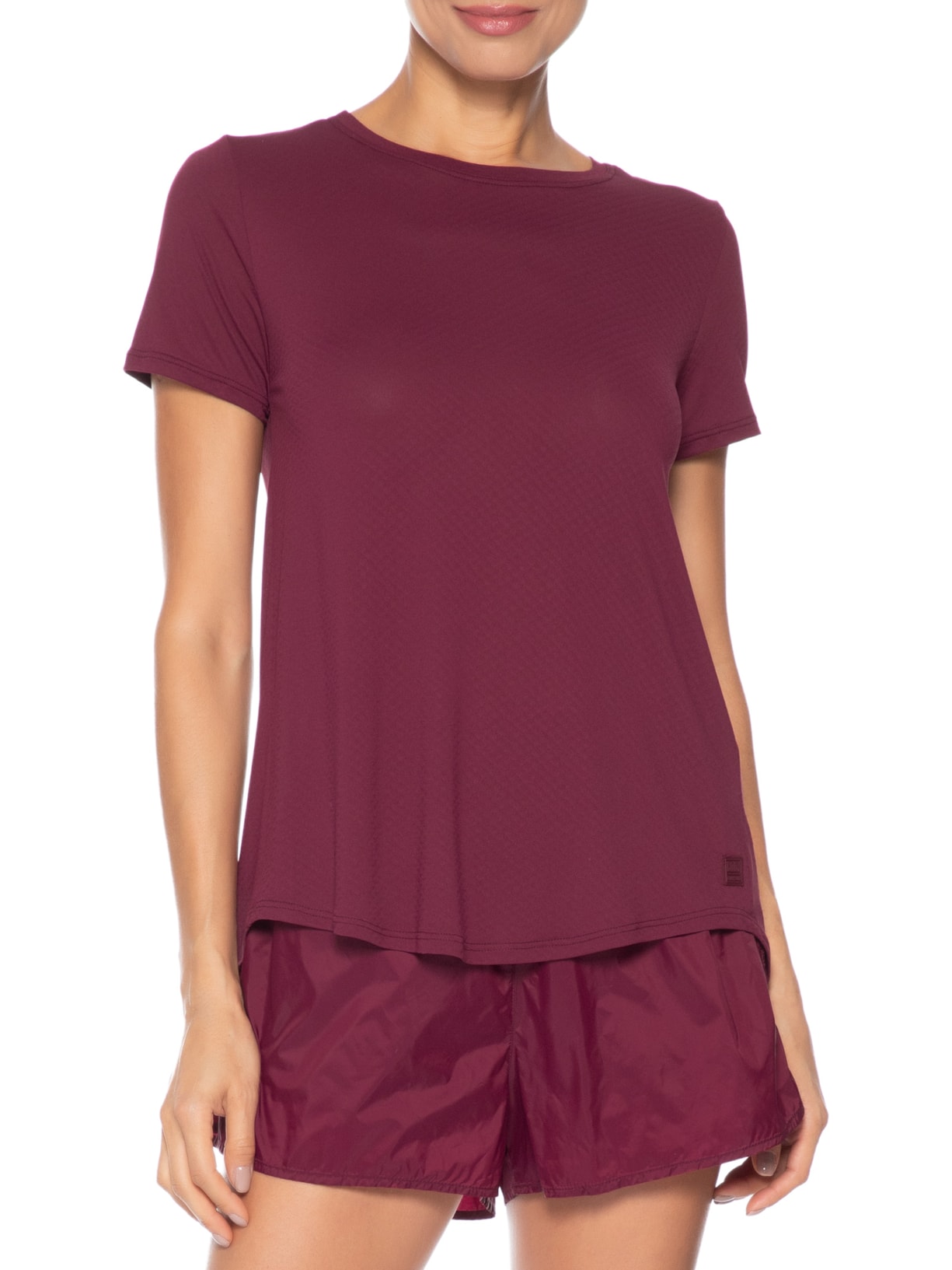 Camiseta Feminina Manga Curta Lisa New Tops Roxo Body For Sure