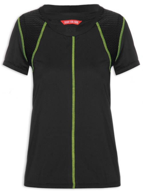 Camiseta Feminina Manga Curta Lisa - Preto