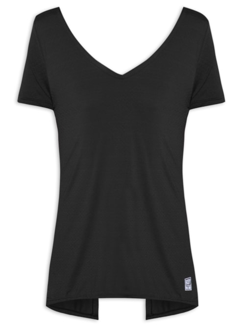 Camiseta Feminina Manga Curta Lisa - Preto