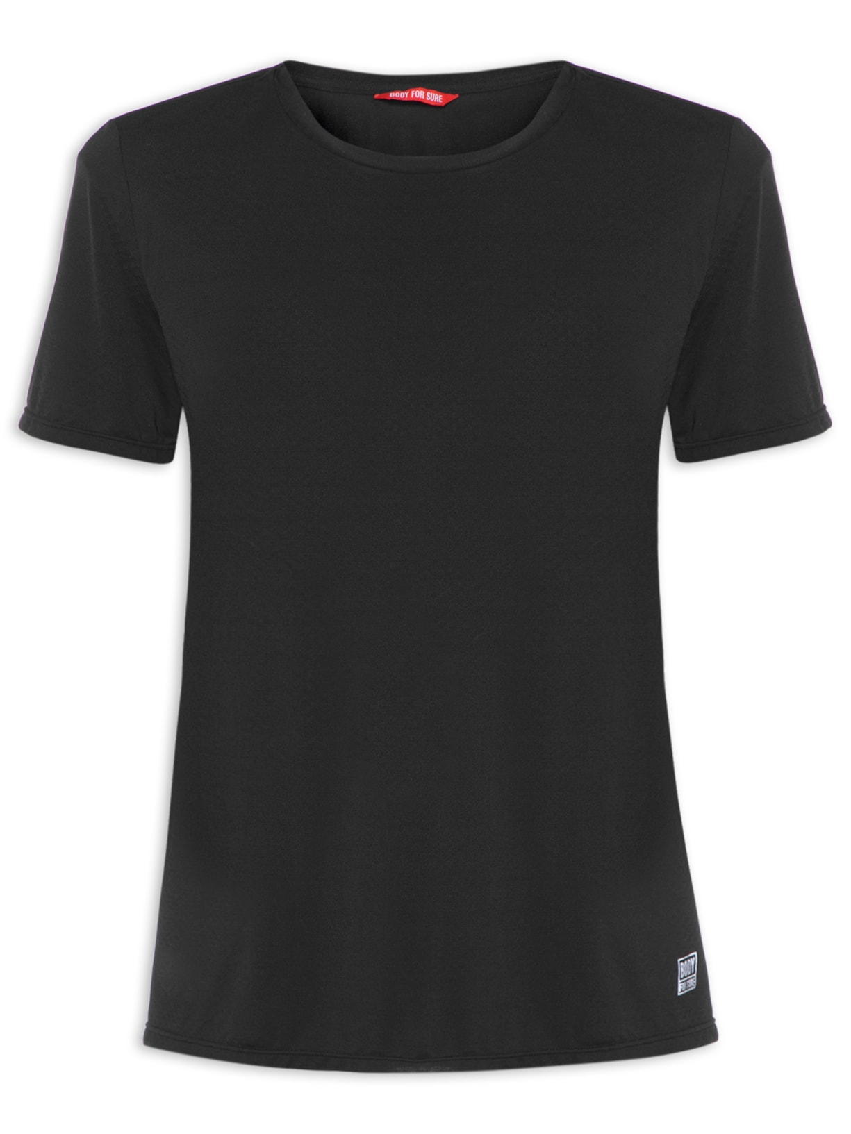 Camiseta Feminina Manga Curta Lisa - Preto