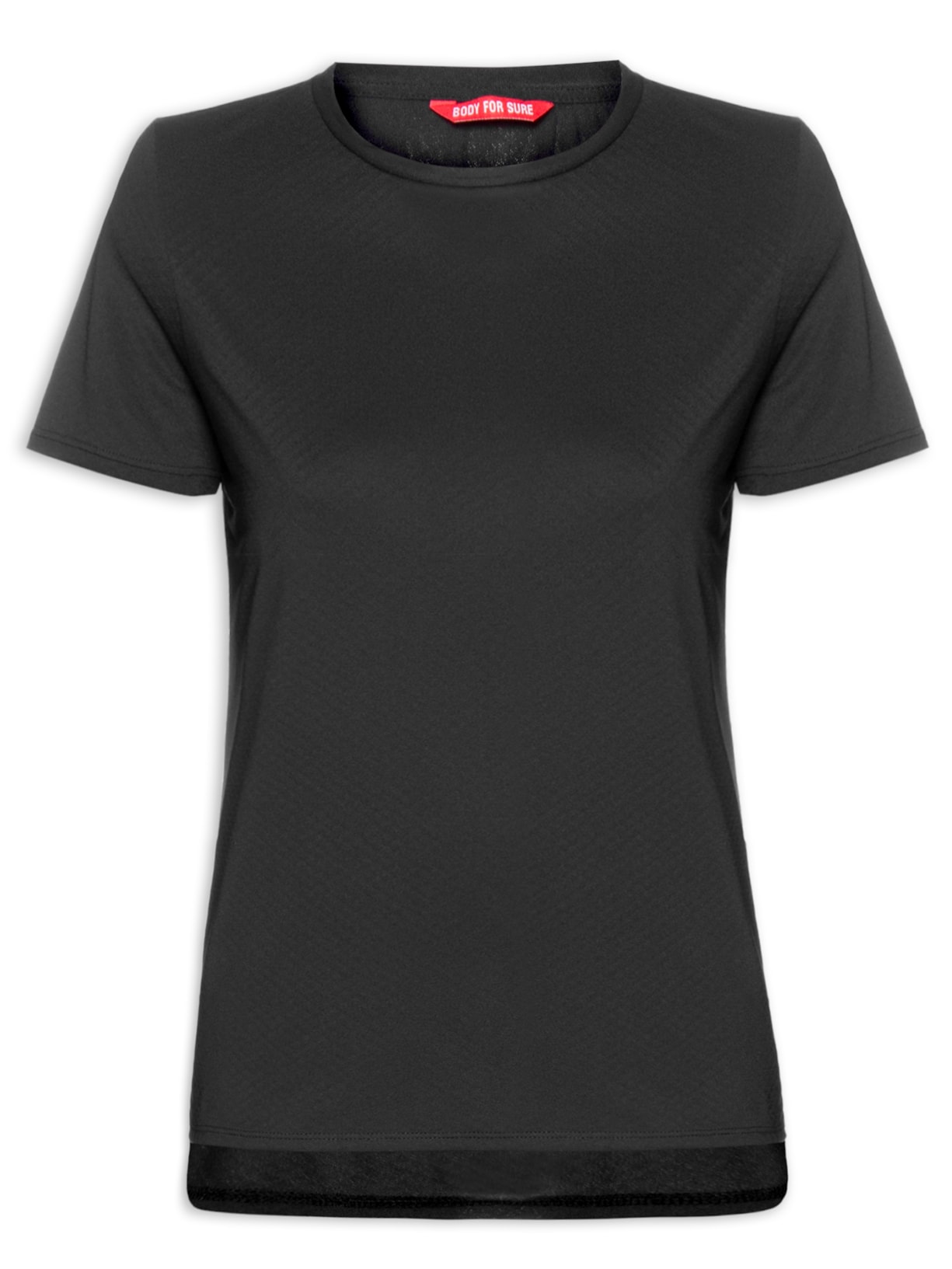 Camiseta Feminina Manga Curta Lisa - Preto