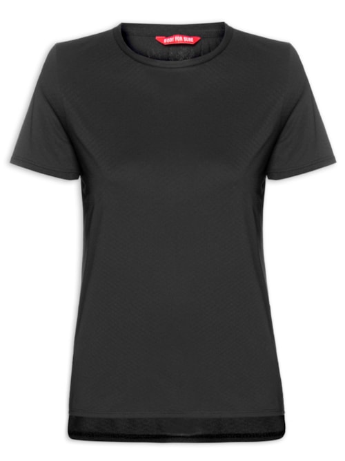 Camiseta Feminina Manga Curta Lisa - Preto