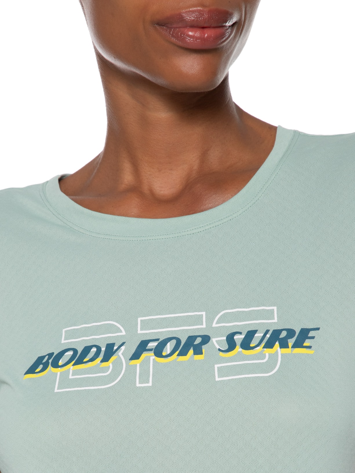 Camiseta Feminina Manga Curta Lisa Verde Body For Sure