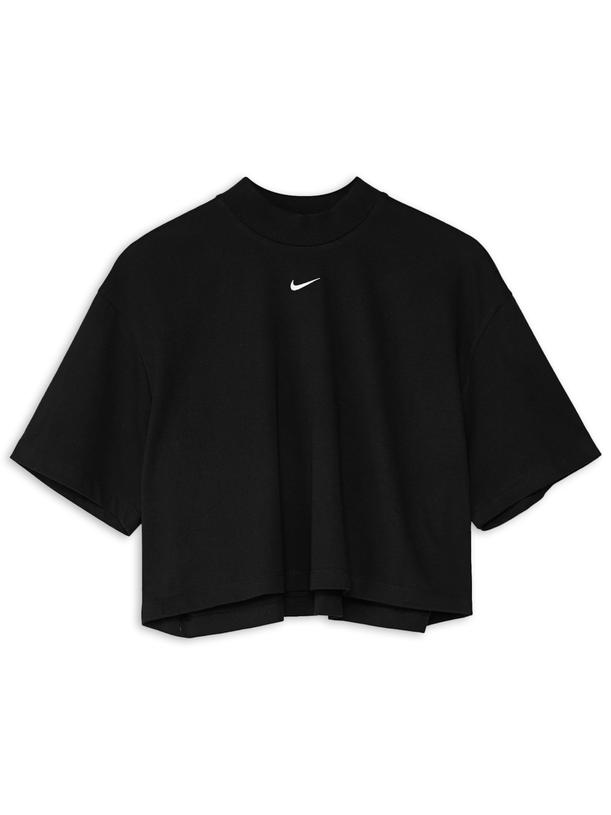 Camiseta Feminina Manga Curta New Essntl Mock - Preto