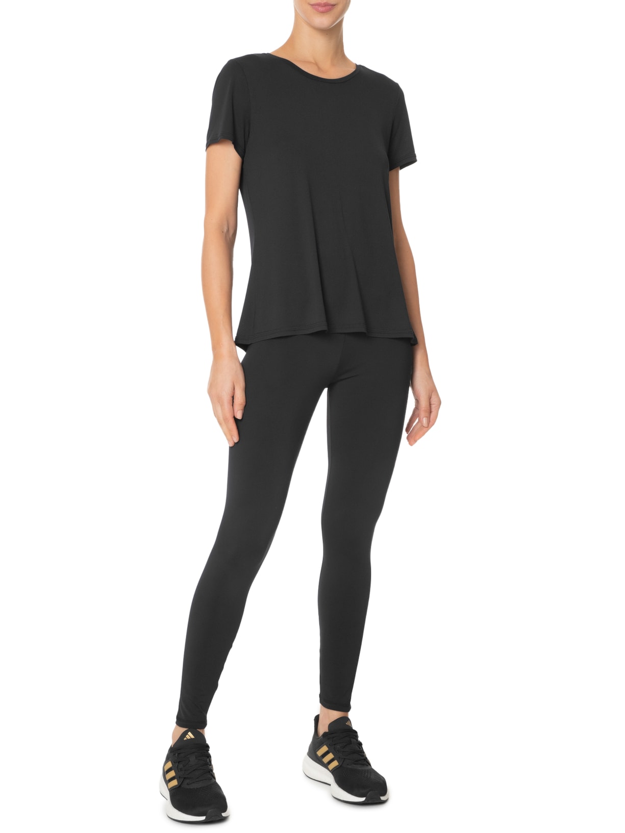 Camiseta Feminina Manga Curta Preto Hering Sports