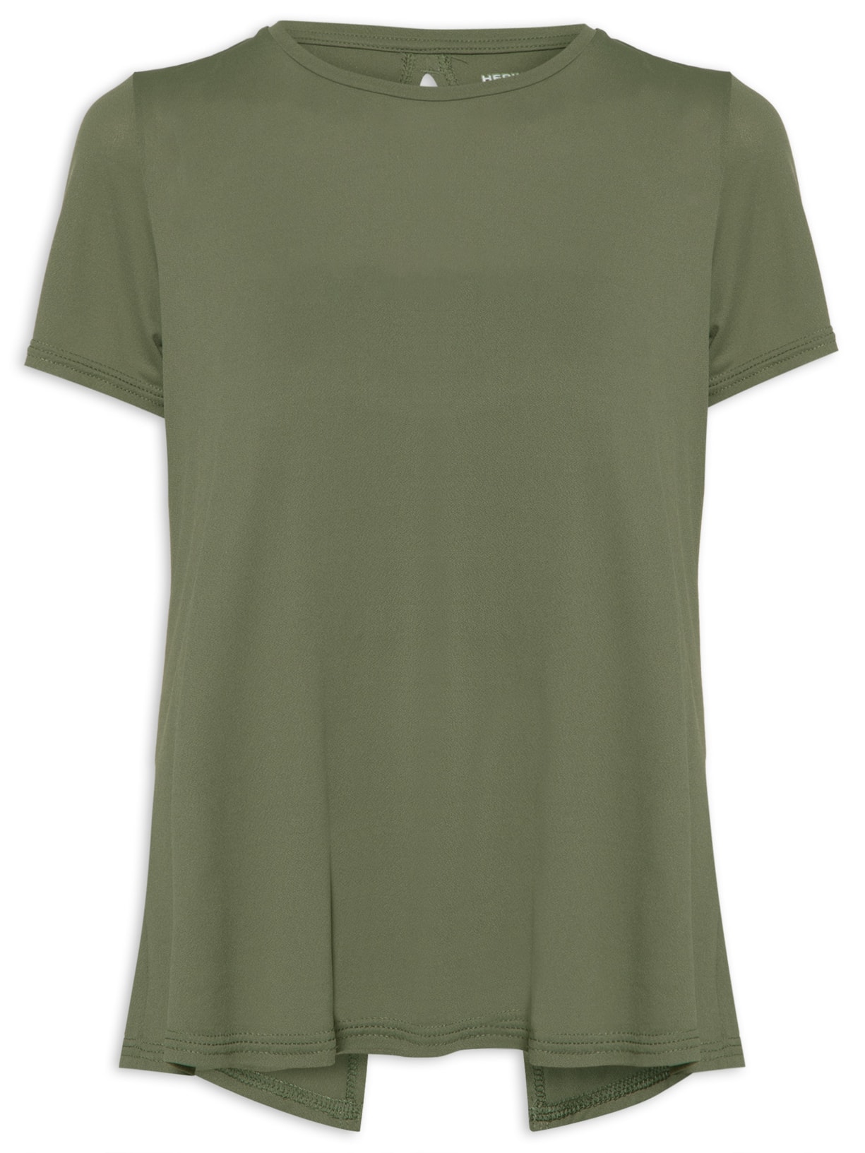 Camiseta Feminina Manga Curta Recortes - Verde