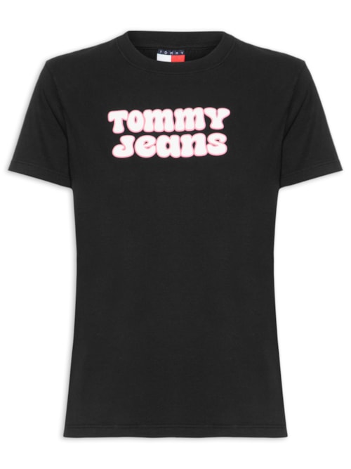 Camiseta Feminina Manga Curta Reg Essential Logo 2 Tee Ext - Preto
