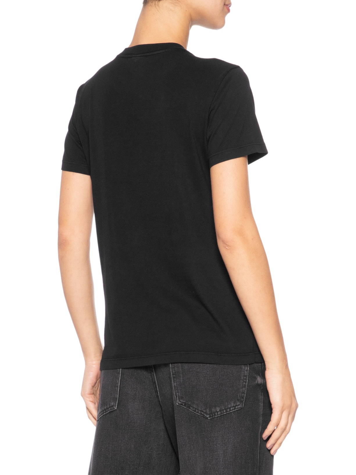 Camiseta Feminina Manga Curta Reg Essential Logo 2 Tee Ext Preto Tommy Jeans