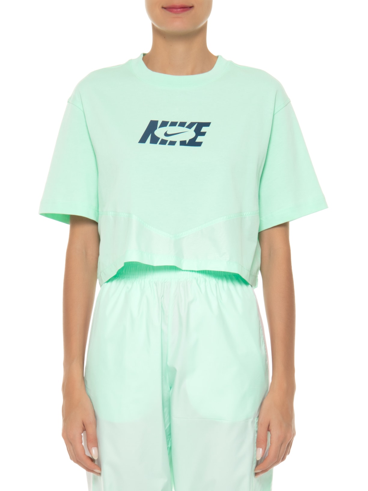 Camiseta Feminina Manga Curta W Nsw Ic Ss Aop Top Ce Verde Nike