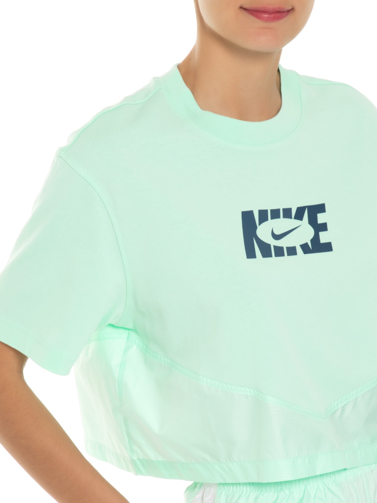 Camiseta Feminina Manga Curta W Nsw Ic Ss Aop Top Ce Verde Nike