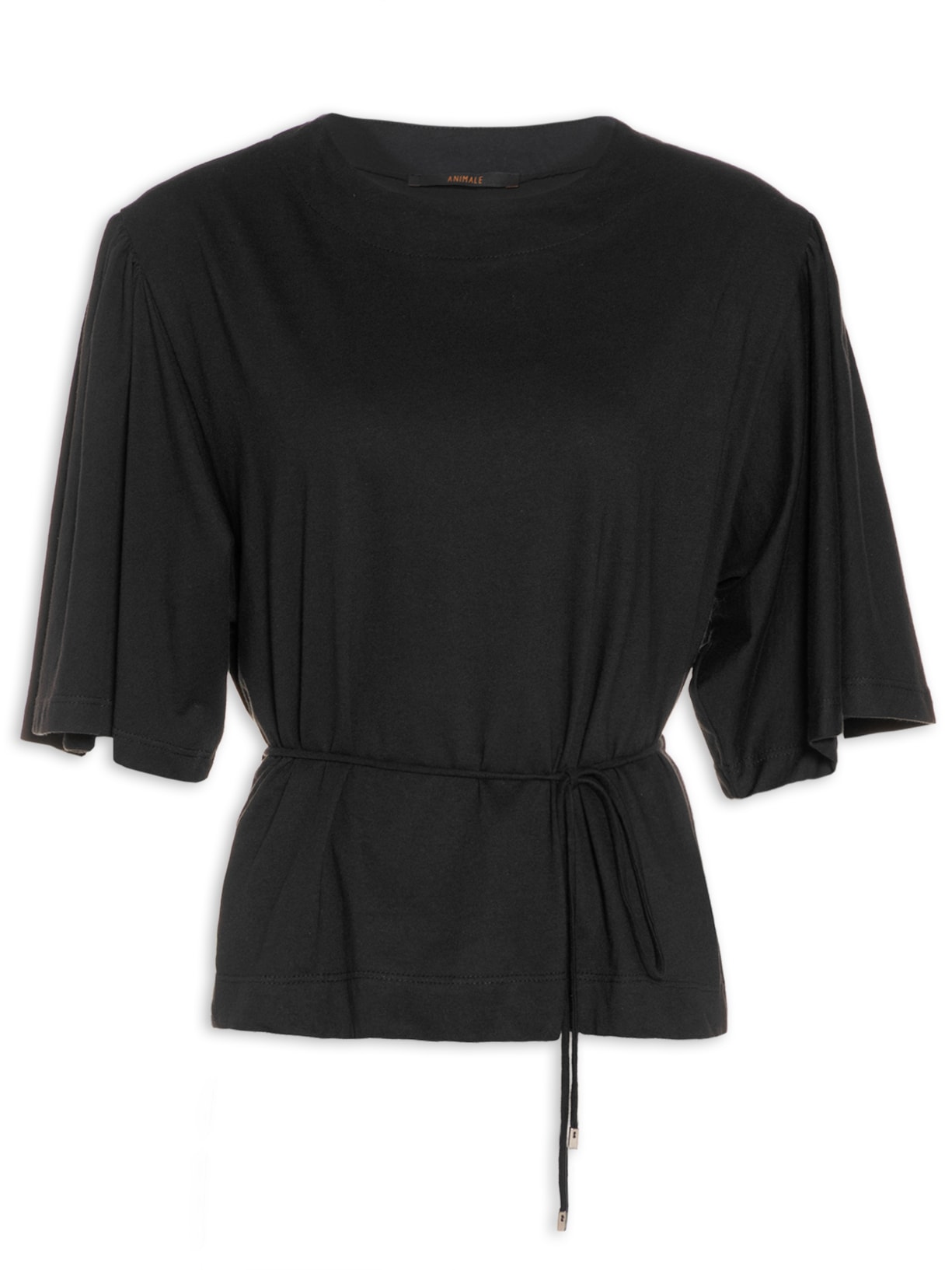 Camiseta Feminina Manga Gode Cinto - Preto