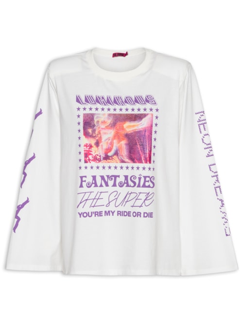Camiseta Feminina Manga Longa - Branco