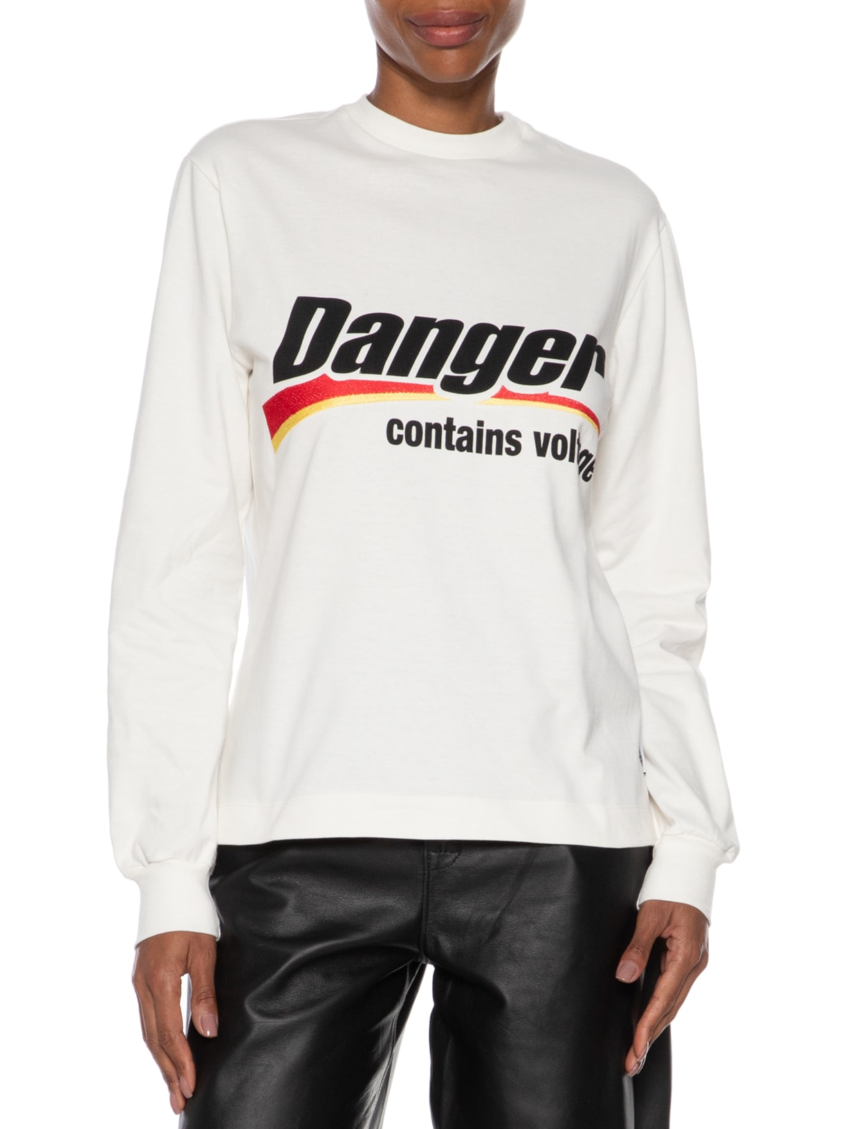 Camiseta Feminina Manga Longa Danger Branco Francesca