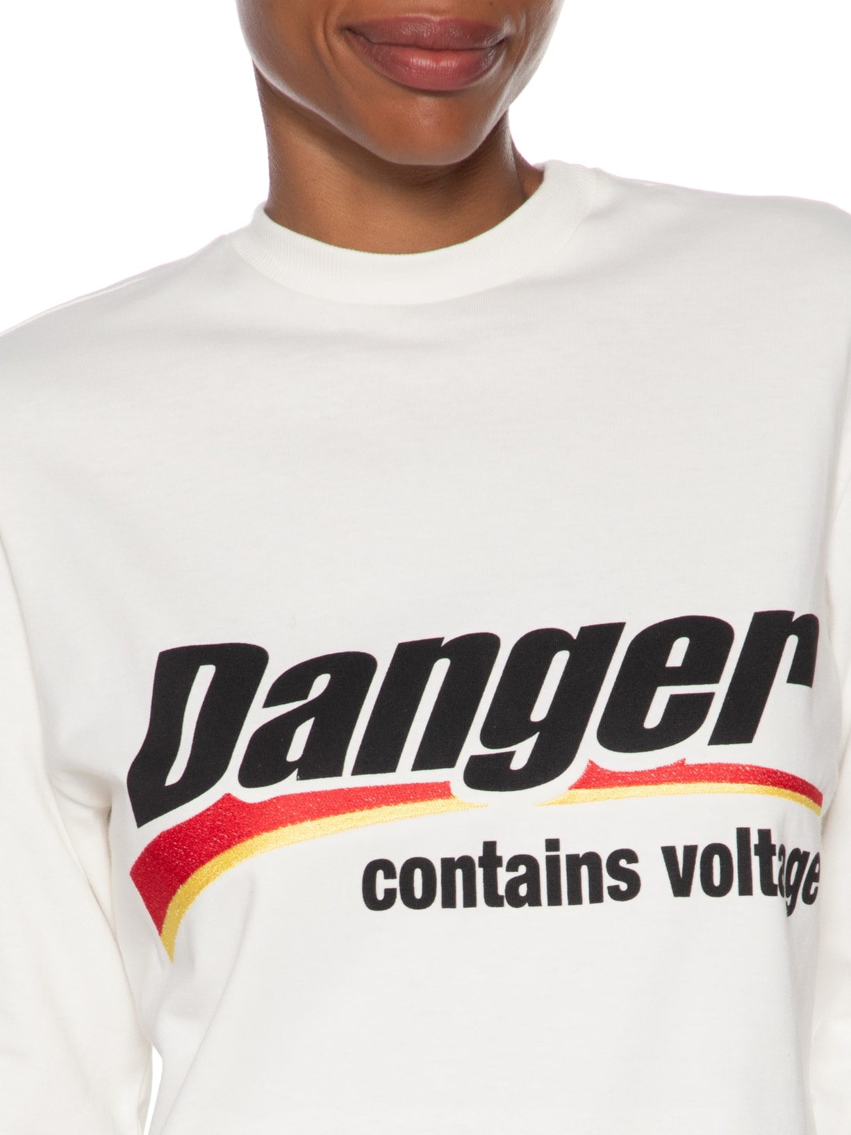 Camiseta Feminina Manga Longa Danger Branco Francesca