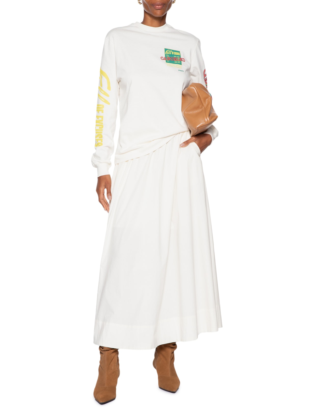 Camiseta Feminina Manga Longa Excuses Off White Francesca