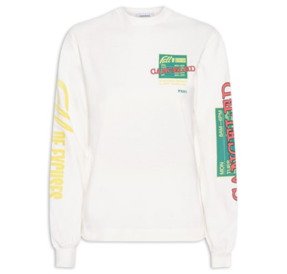 Camiseta Feminina Manga Longa Excuses - Off White