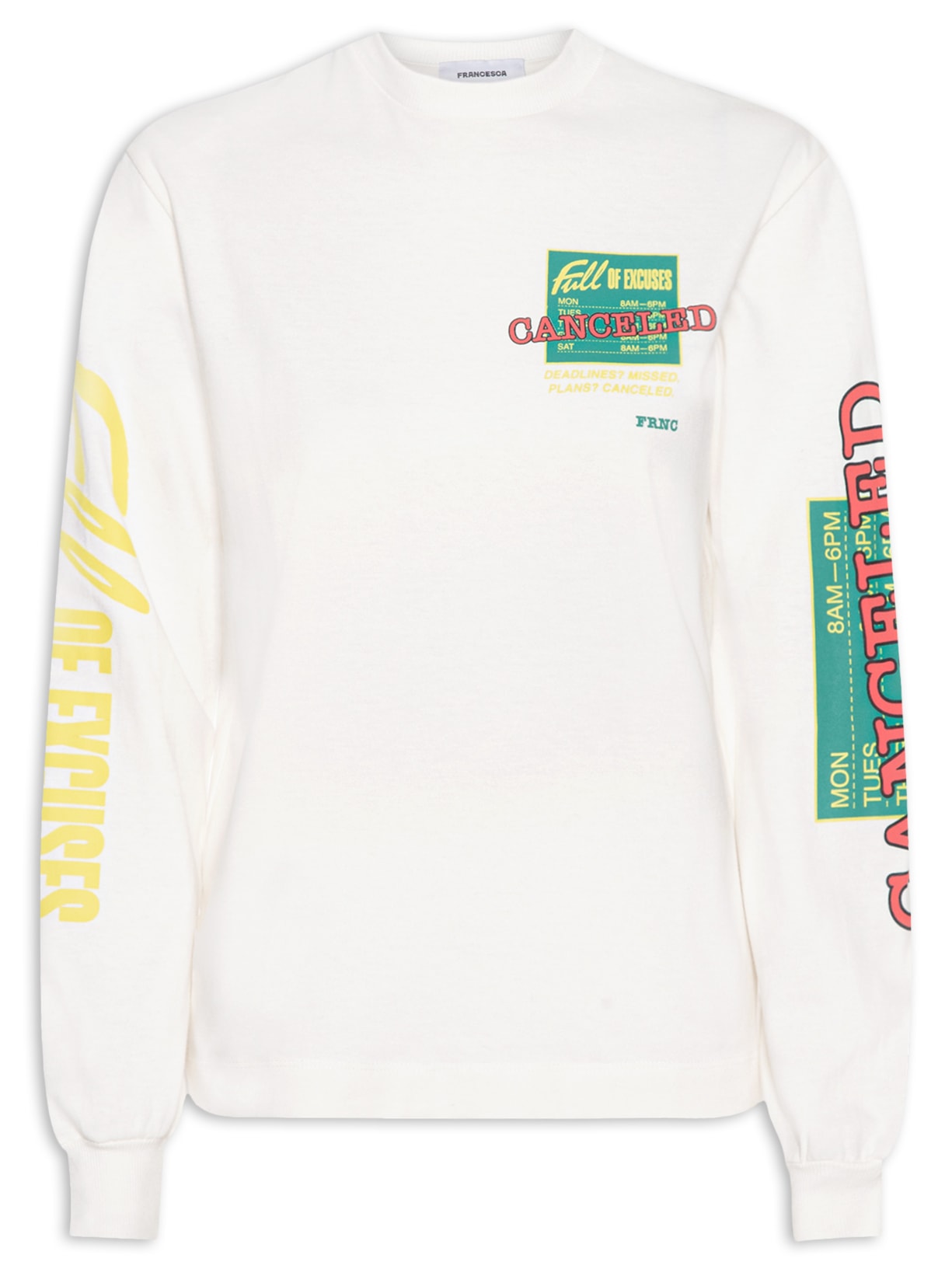 Camiseta Feminina Manga Longa Excuses - Off White