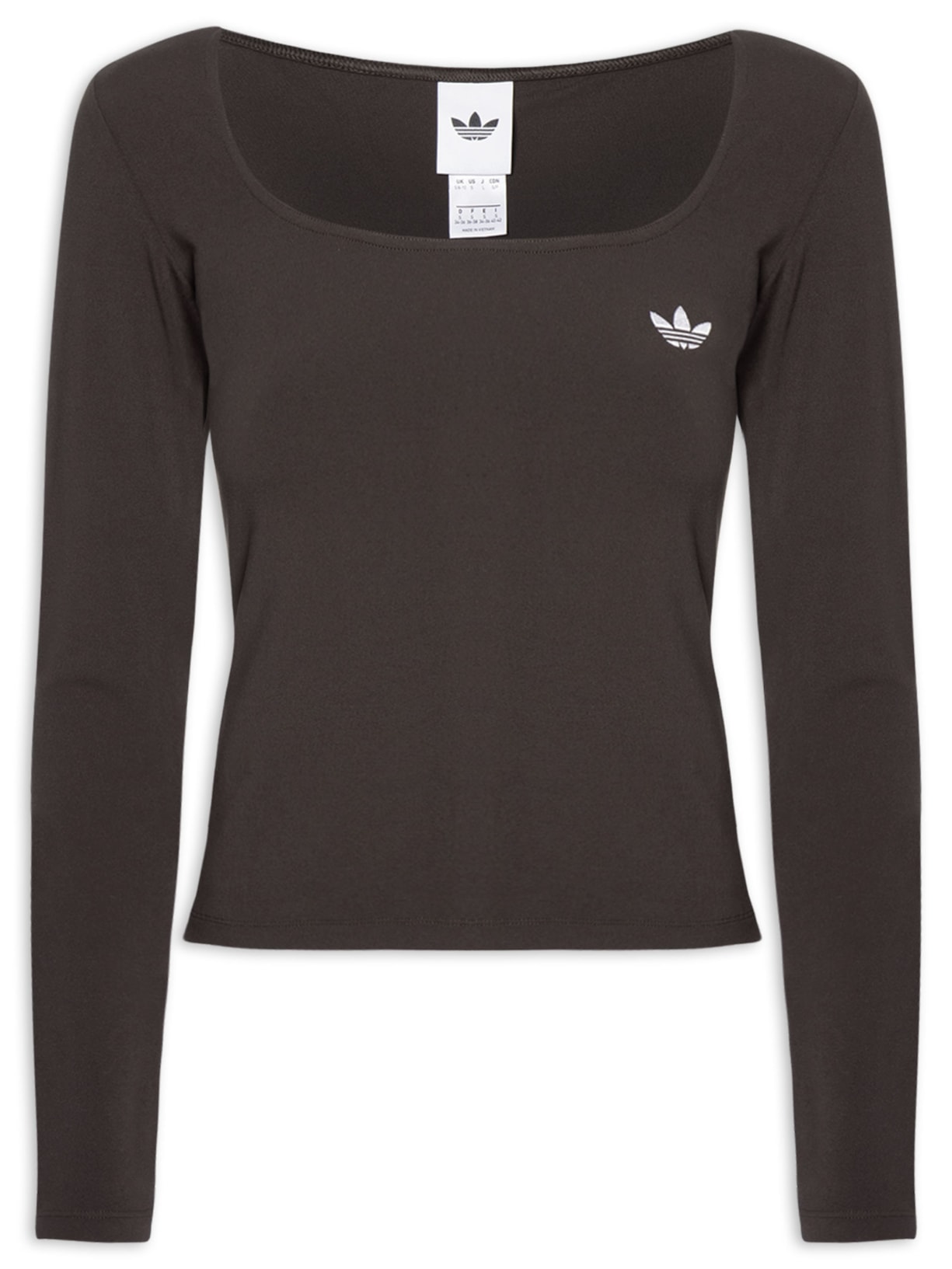 Camiseta Feminina Manga Longa Justa Ess Marrom Adidas Originals