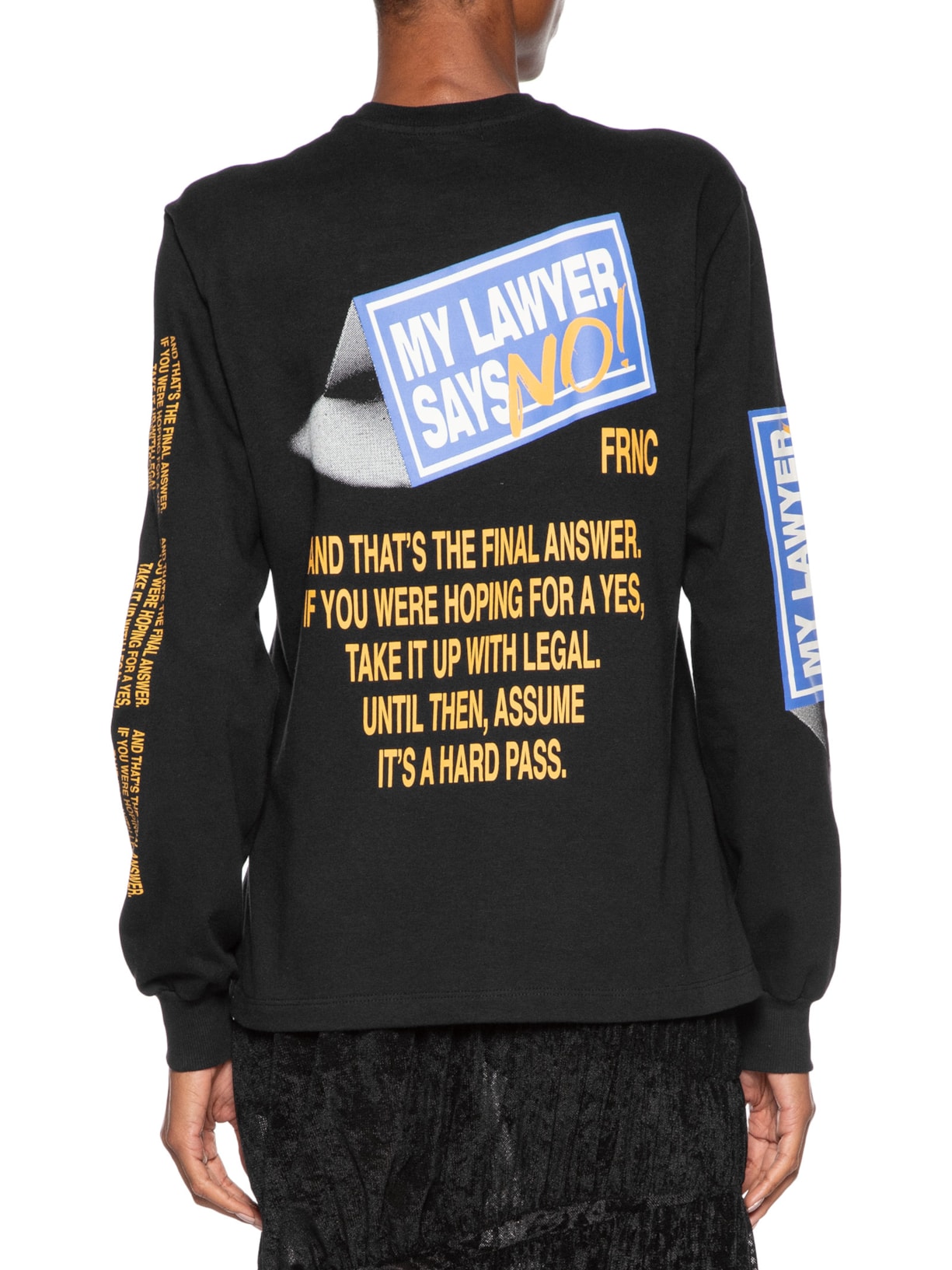 Camiseta Feminina Manga Longa Lawyer Preto Francesca