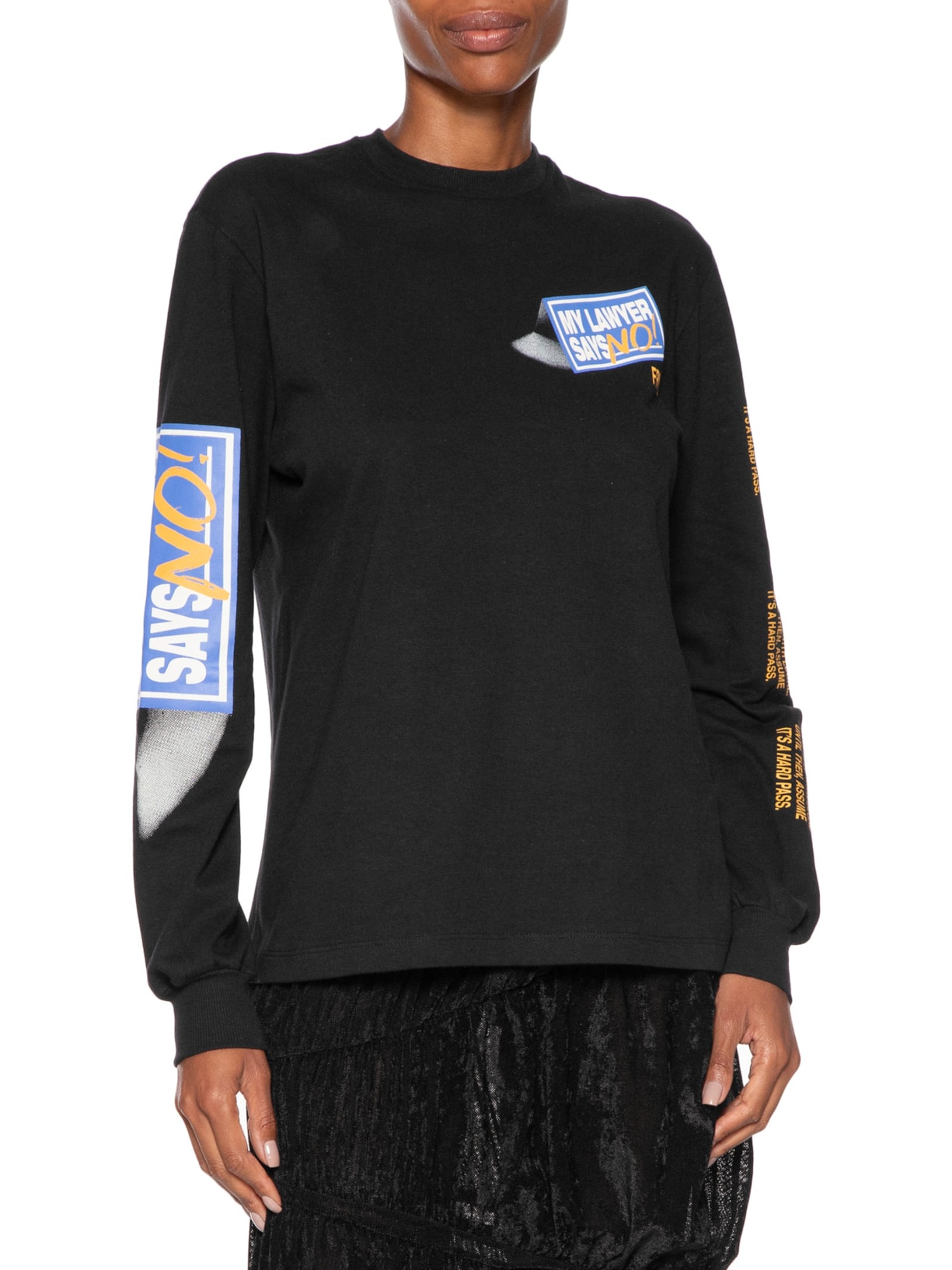 Camiseta Feminina Manga Longa Lawyer Preto Francesca