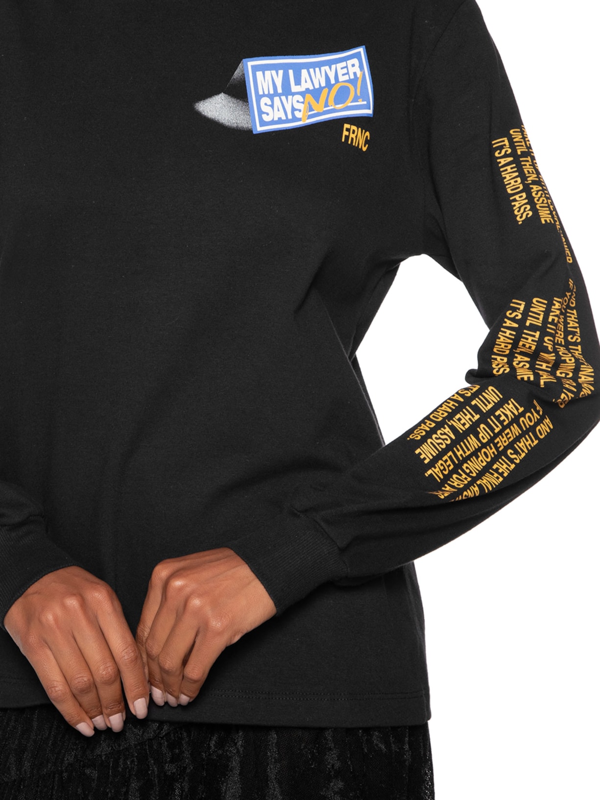Camiseta Feminina Manga Longa Lawyer Preto Francesca