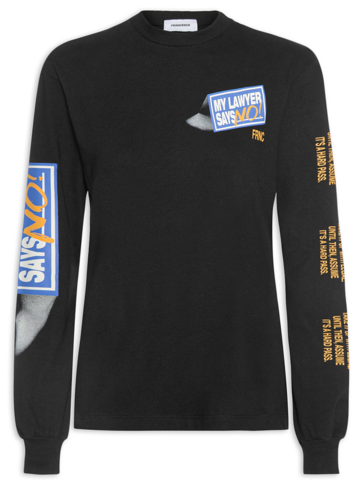 Camiseta Feminina Manga Longa Lawyer Preto Francesca