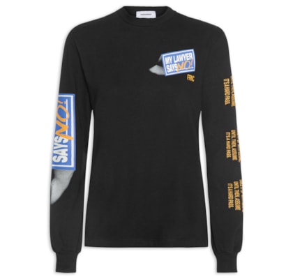 Camiseta Feminina Manga Longa Lawyer - Preto