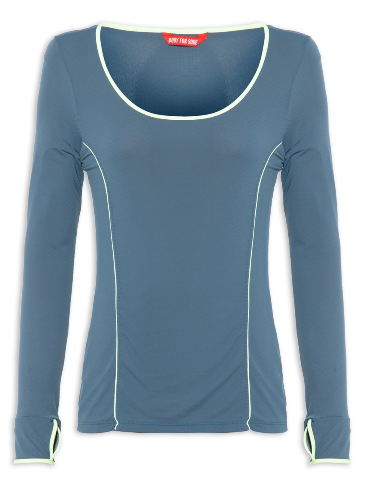 Camiseta Feminina Manga Longa Lisa - Azul