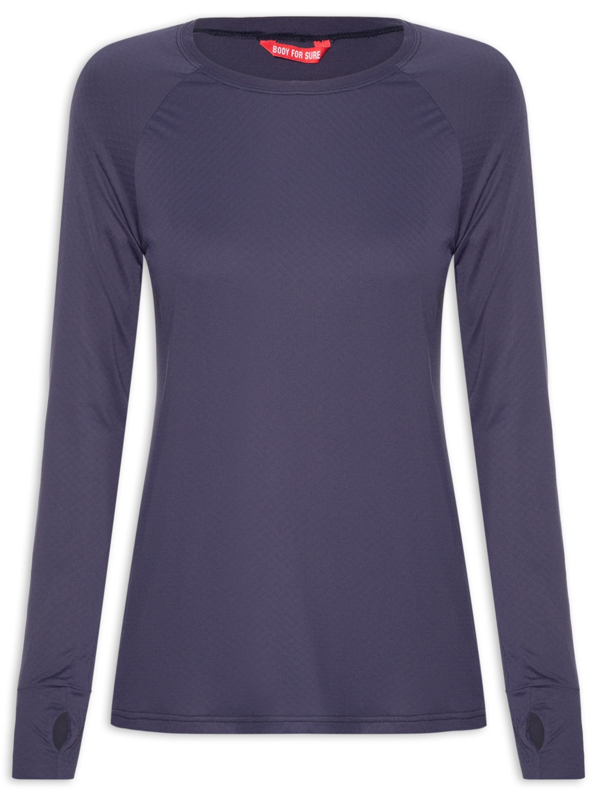 Camiseta Feminina Manga Longa Lisa - Azul